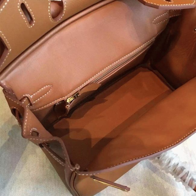 Brown Hermes Birkin 25cm AAAAA Quality Counterfeit angle 4