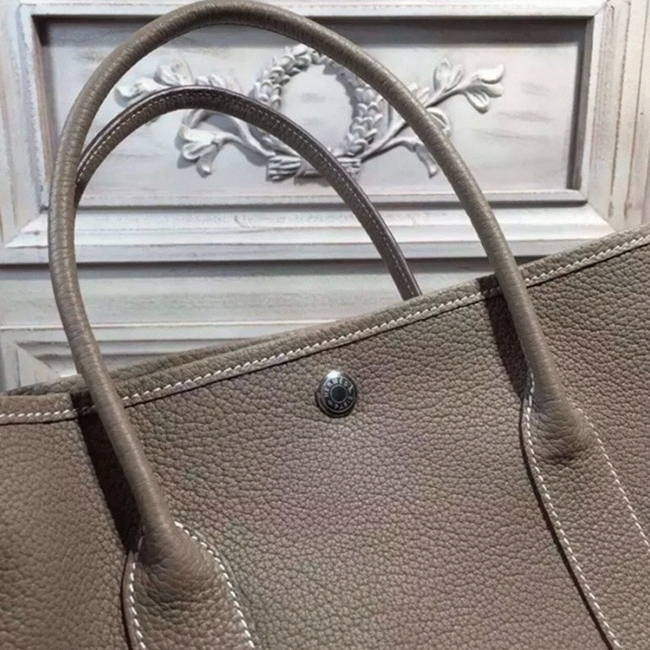 Grey Replica Hermes Garden Party 36cm Neutral-Tone Handbag angle 4
