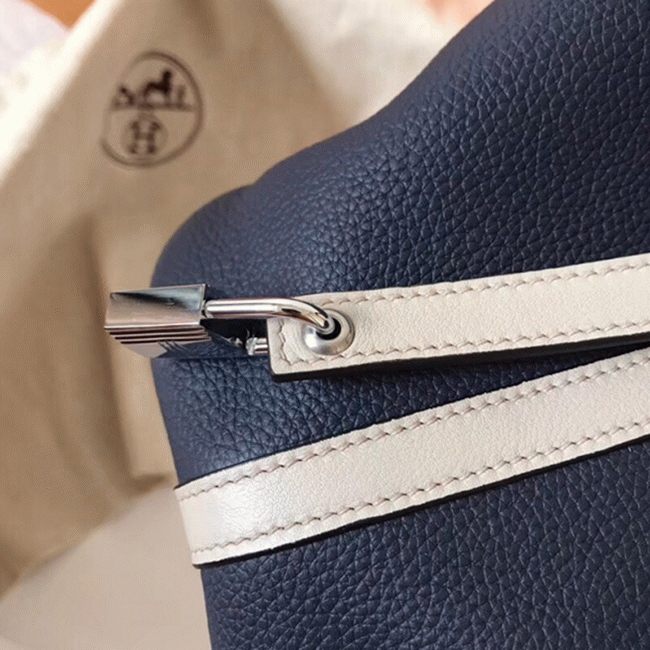 Bicolor sapphire replica Hermes Picotin Lock 22cm handbag angle 5