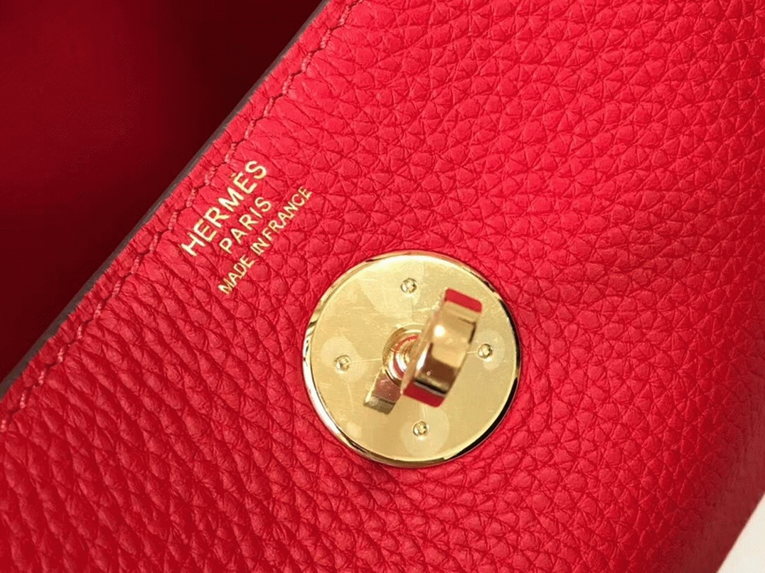 Fake designer Hermes Lindy Mini handbag in red angle 4