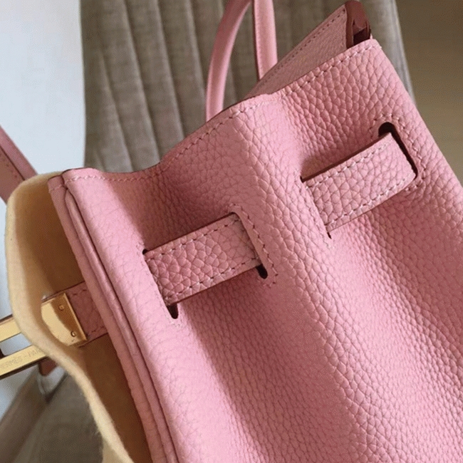 Pink Designer Knockoff Hermes Birkin 35cm Handbag angle 4
