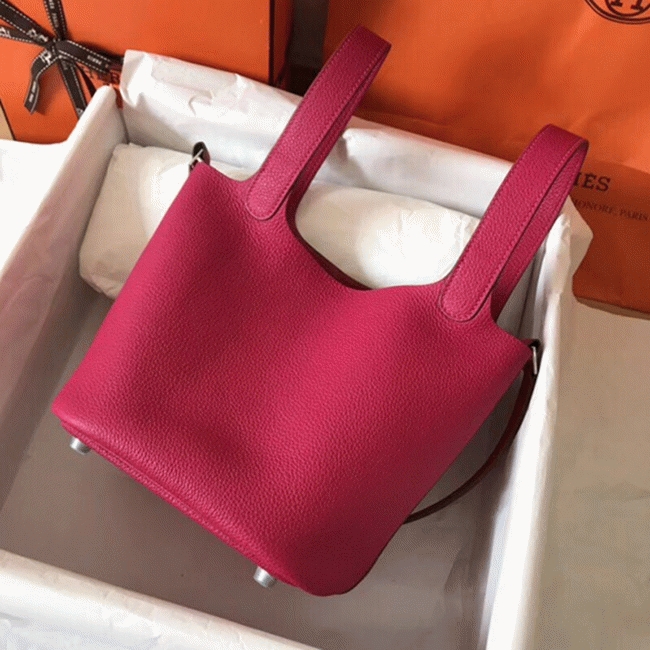 Peach knockoff Hermes Picotin Lock 22cm handbag angle 5