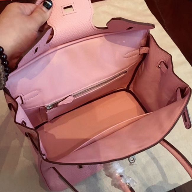 Pink Hermes Birkin 25cm Luxury Designer Knockoff Bag angle 4