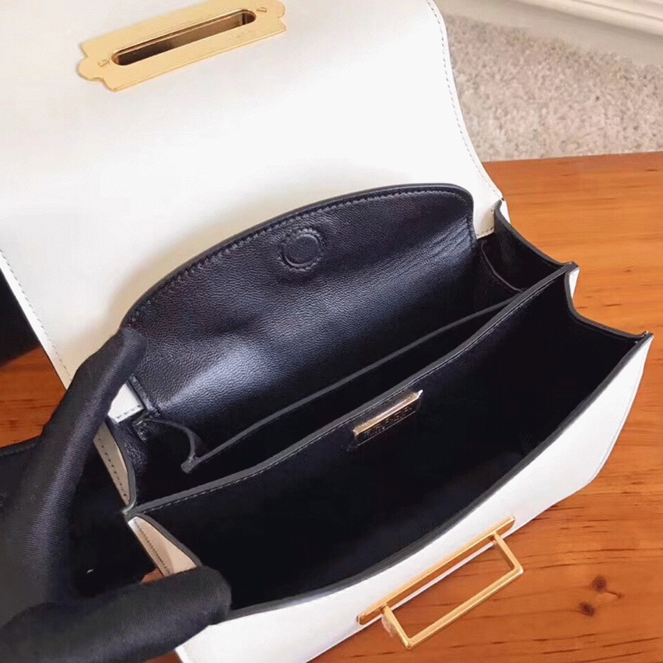 White/Black Prada Cahier Shoulder Bag Knockoff angle 4