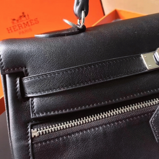 Black Fake Hermes Kelly Lakis 35cm Functional Designer Bag angle 5