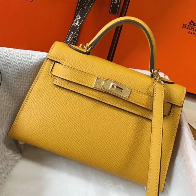Yellow Hermes Kelly Mini II Replica Handbag