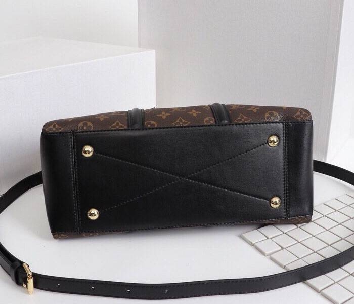 Louis Vuitton Monogram Canvas Soufflot MM Bag In Black angle 4
