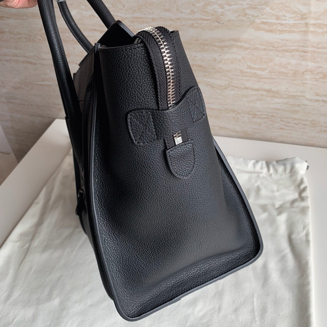 Celine Mini Luggage Tote Bag Fake in Black angle 5