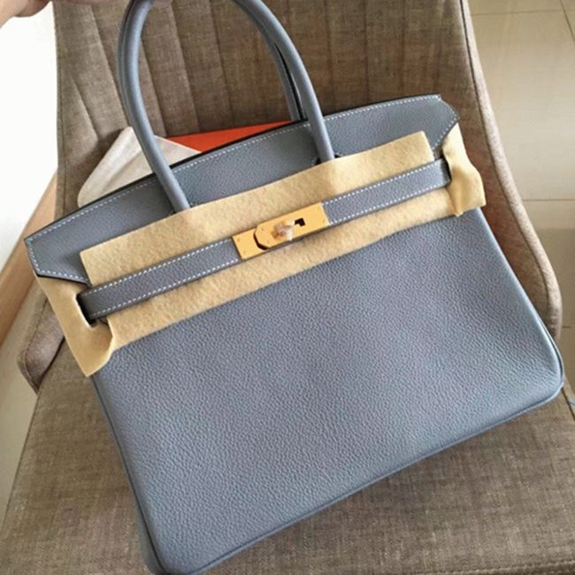 Blue Lin Hermes Birkin 30cm Premium Counterfeit Bag