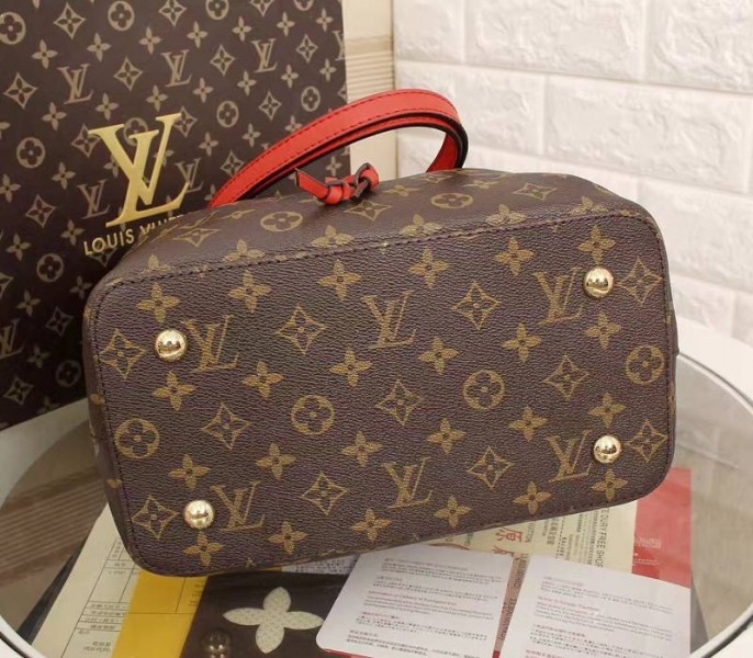 Louis Vuitton Monogram Canvas NeoNoe MM Bag In Coquelicot angle 5