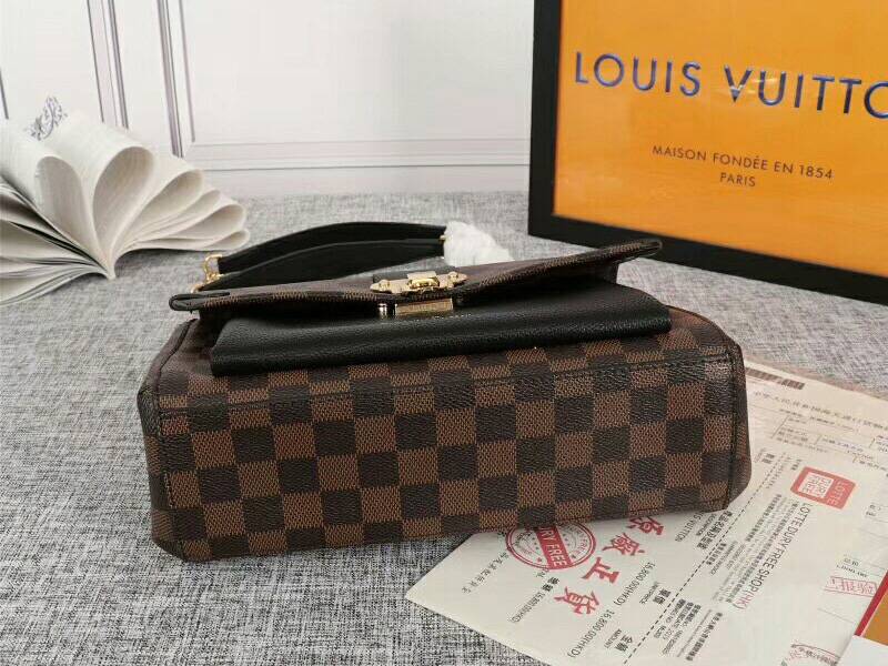 Louis Vuitton Damier Ebene Canvas Vavin PM Bag In Black angle 4