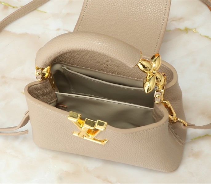 Louis Vuitton Capucines Mini Capucines Handbag In Galet Gray angle 5