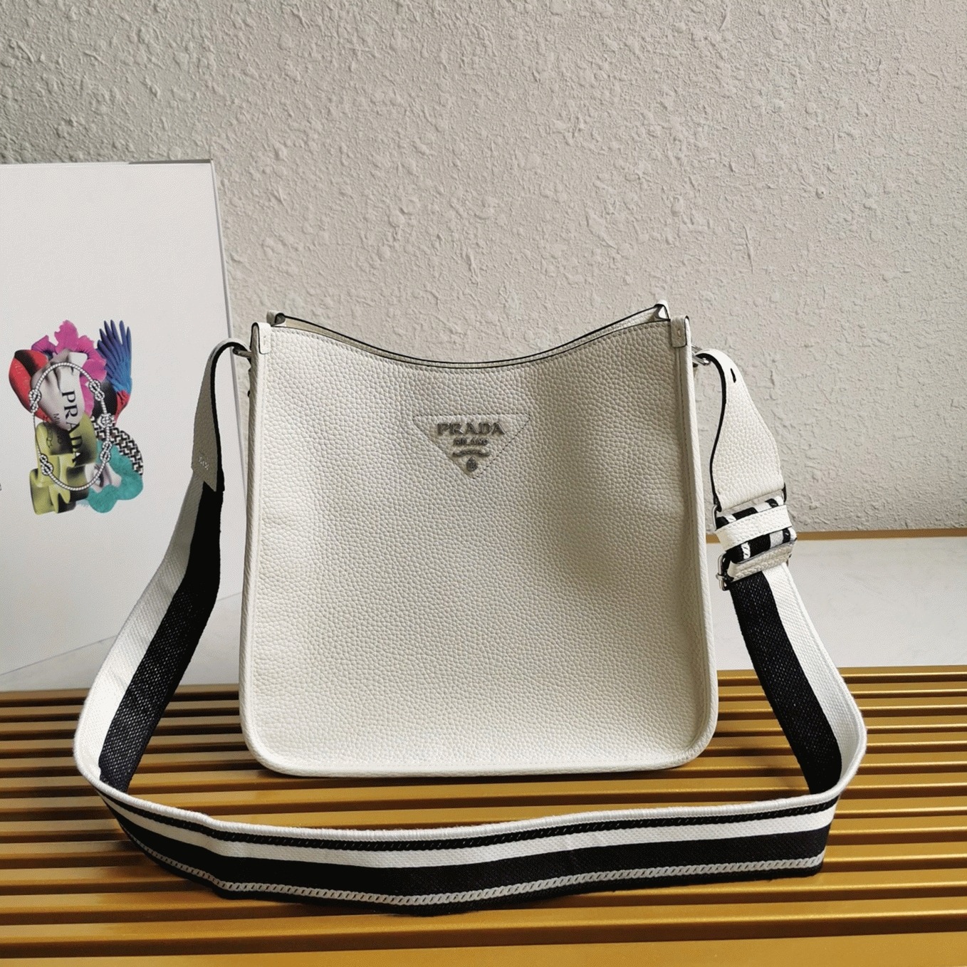 Prada Hobo Bag Knockoff in White angle 2