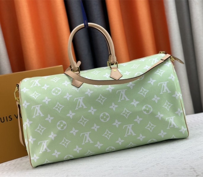 Louis Vuitton Speedy P9 Bandouliere 50 Bag In Light Green angle 3