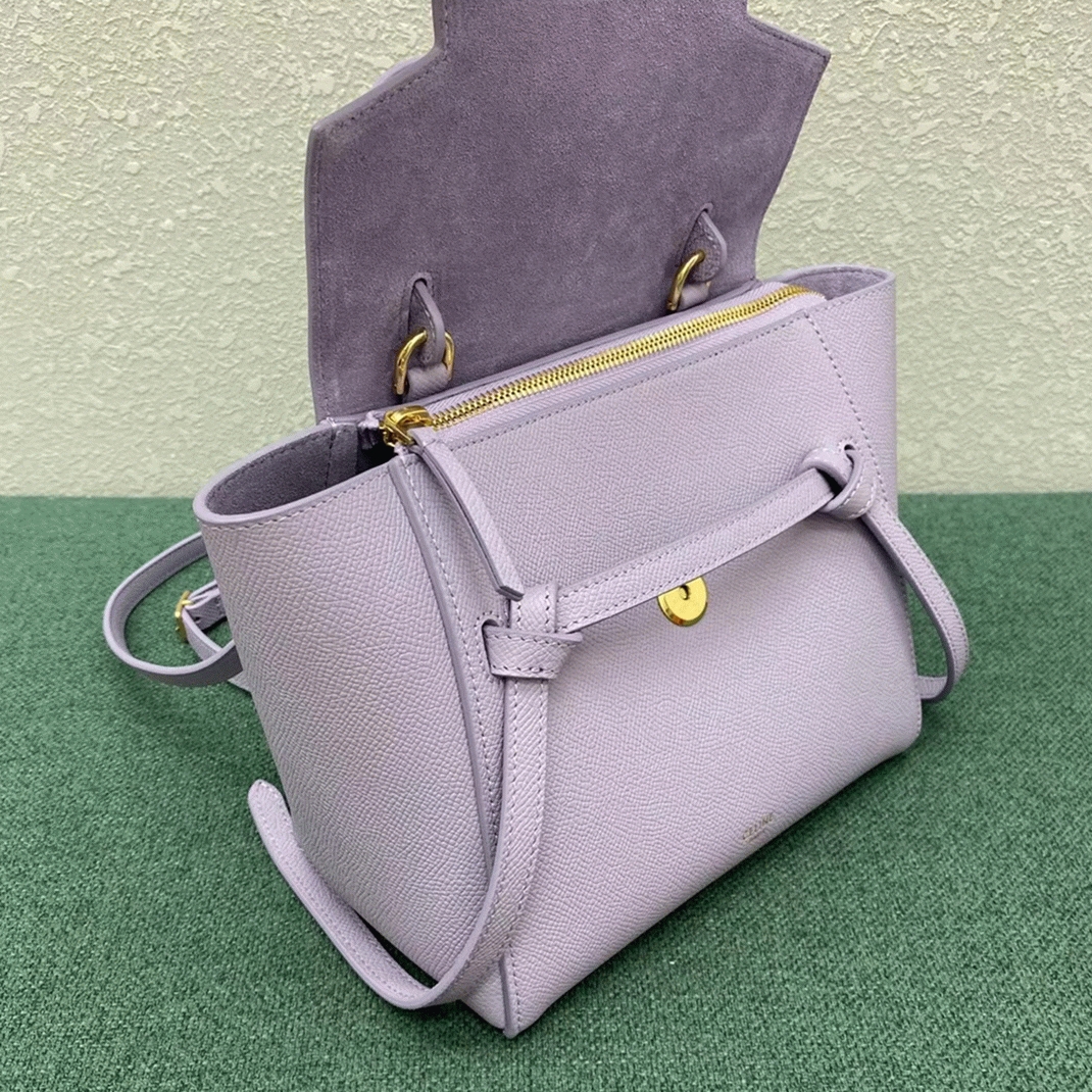 Celine Belt Nano Bag Replica in Lilas angle 3