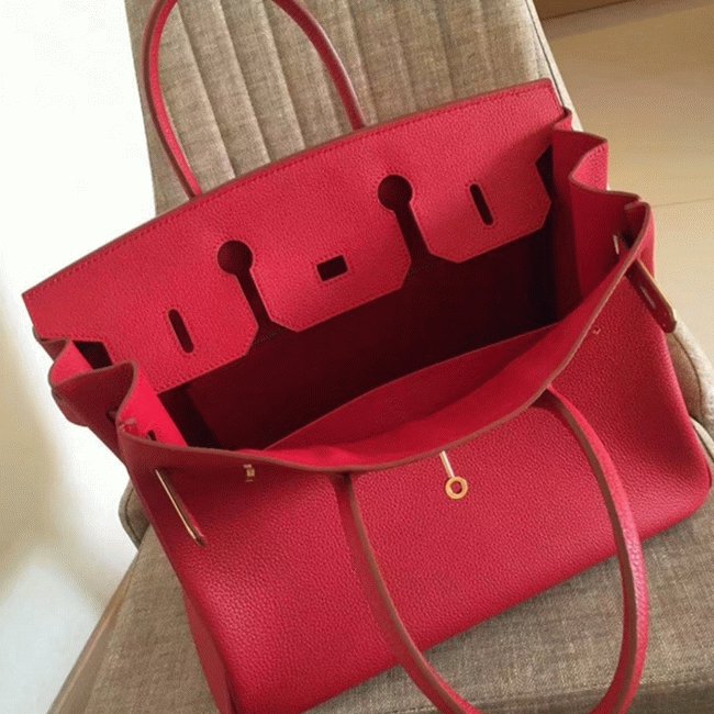 Red Hermes Birkin 35cm Designer Imitation Purse angle 4
