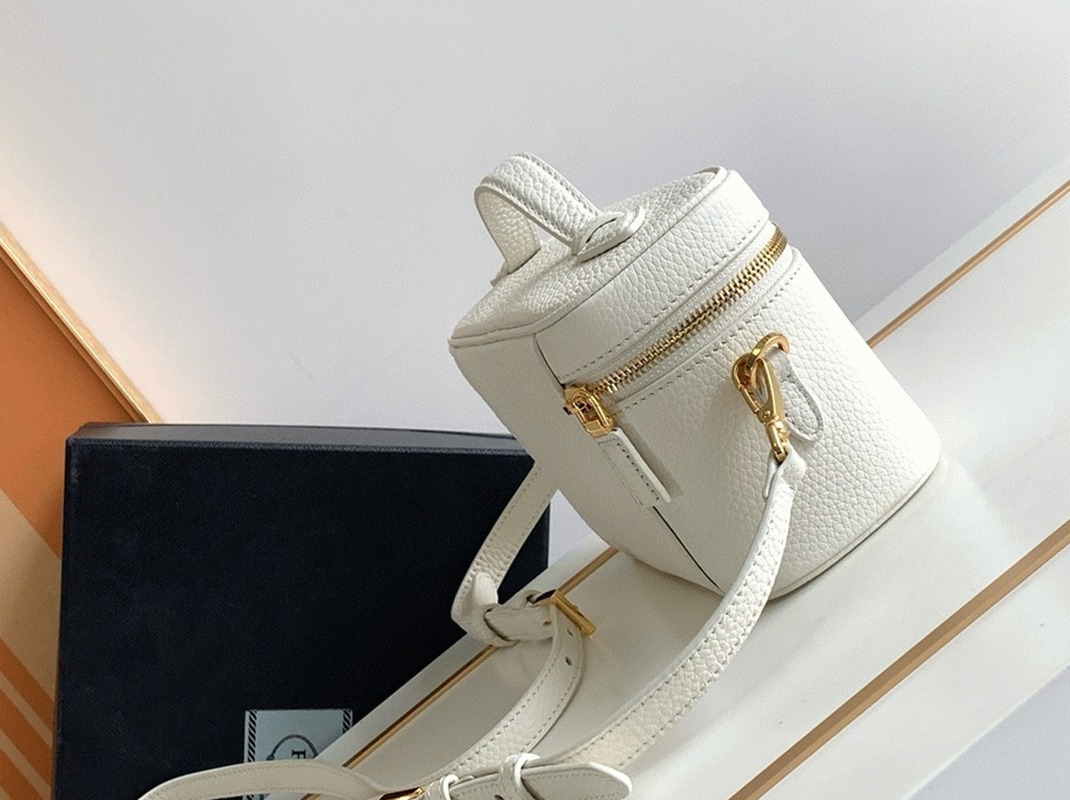 Prada Mini Vanity Bag Knockoff in White angle 5