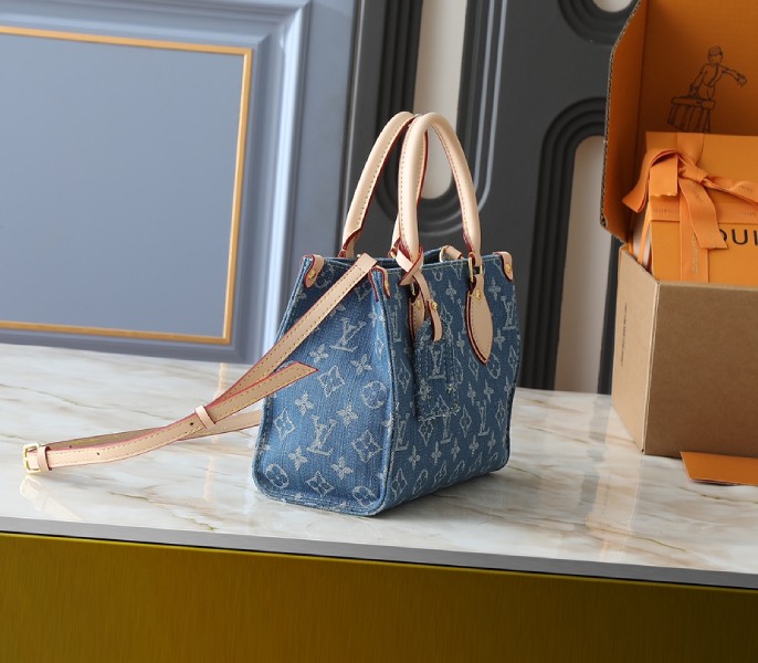 Monogram Denim OnTheGo PM In Blue angle 2
