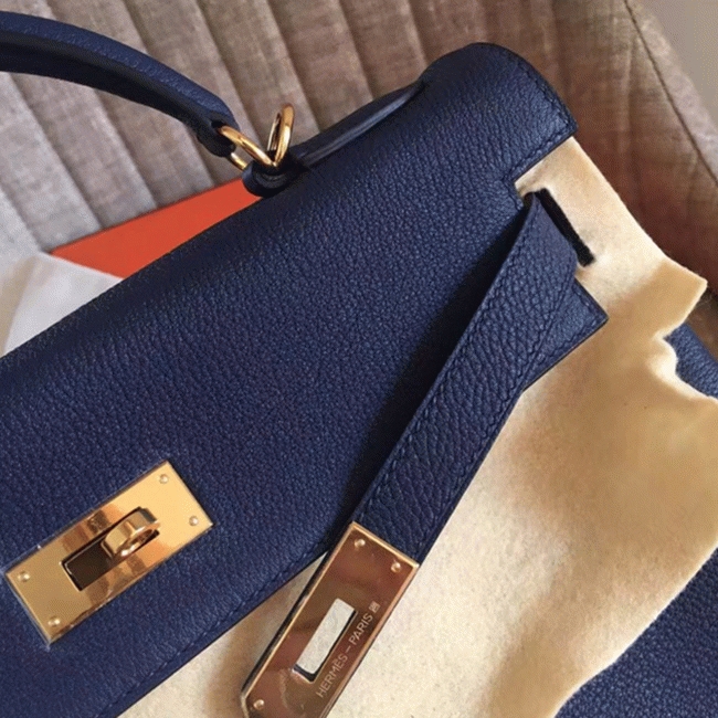 Sapphire Clemence Fake Hermes Kelly Retourne 28cm Premium Bag angle 2