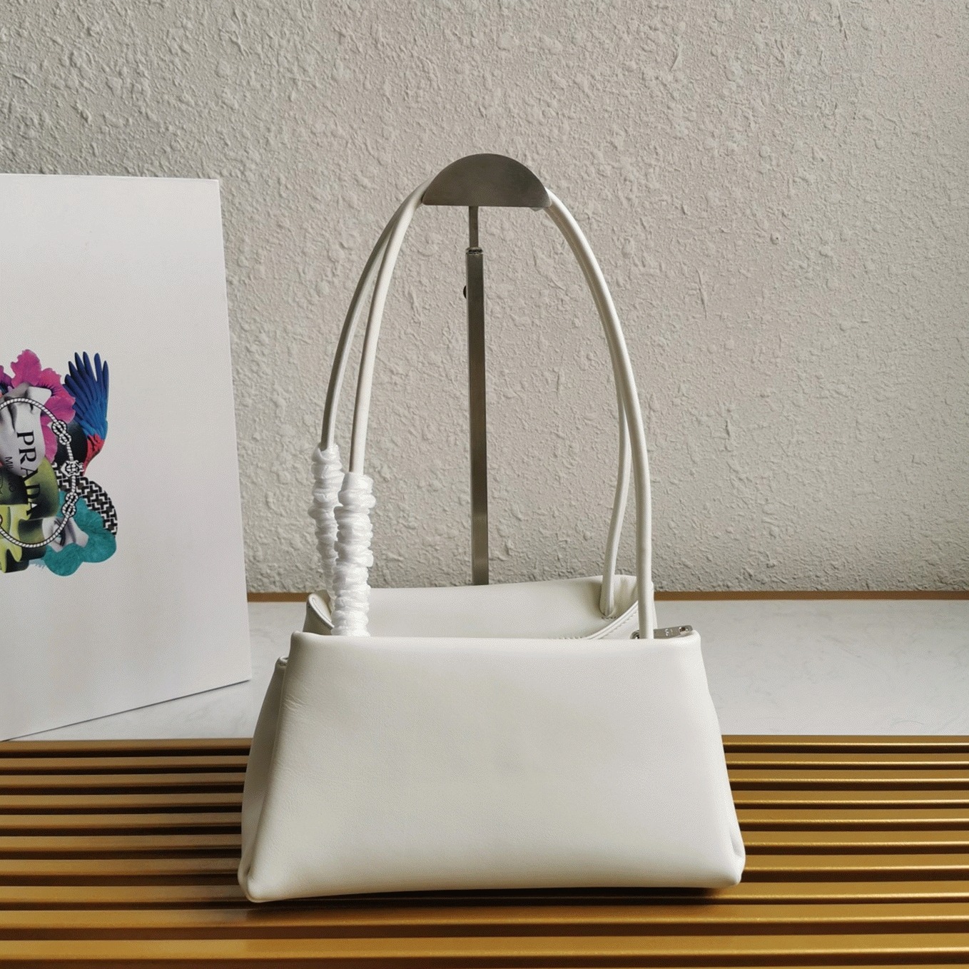 Prada Supernova Small Shoulder Bag Knockoff in White angle 4