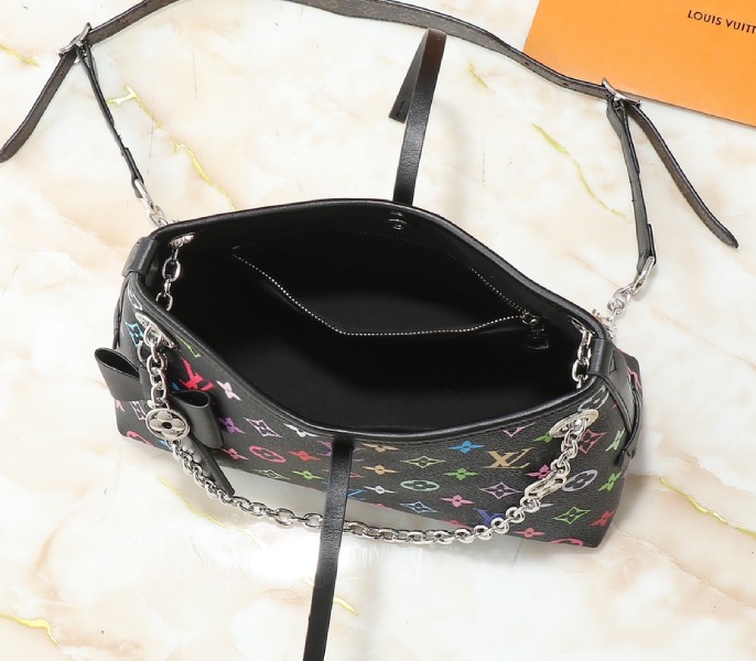 LV X TM Multicolored CarryAll BB In Black angle 3
