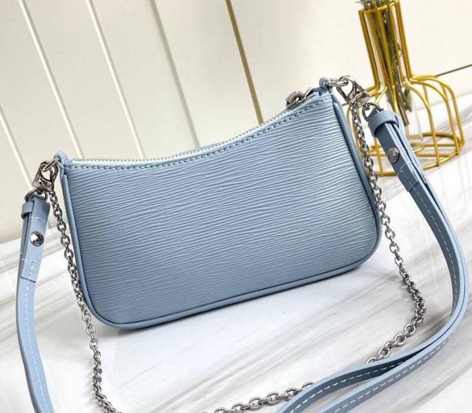 Louis Vuitton Epi Leather Easy Pouch On Strap In Bleu Celeste Blue angle 3