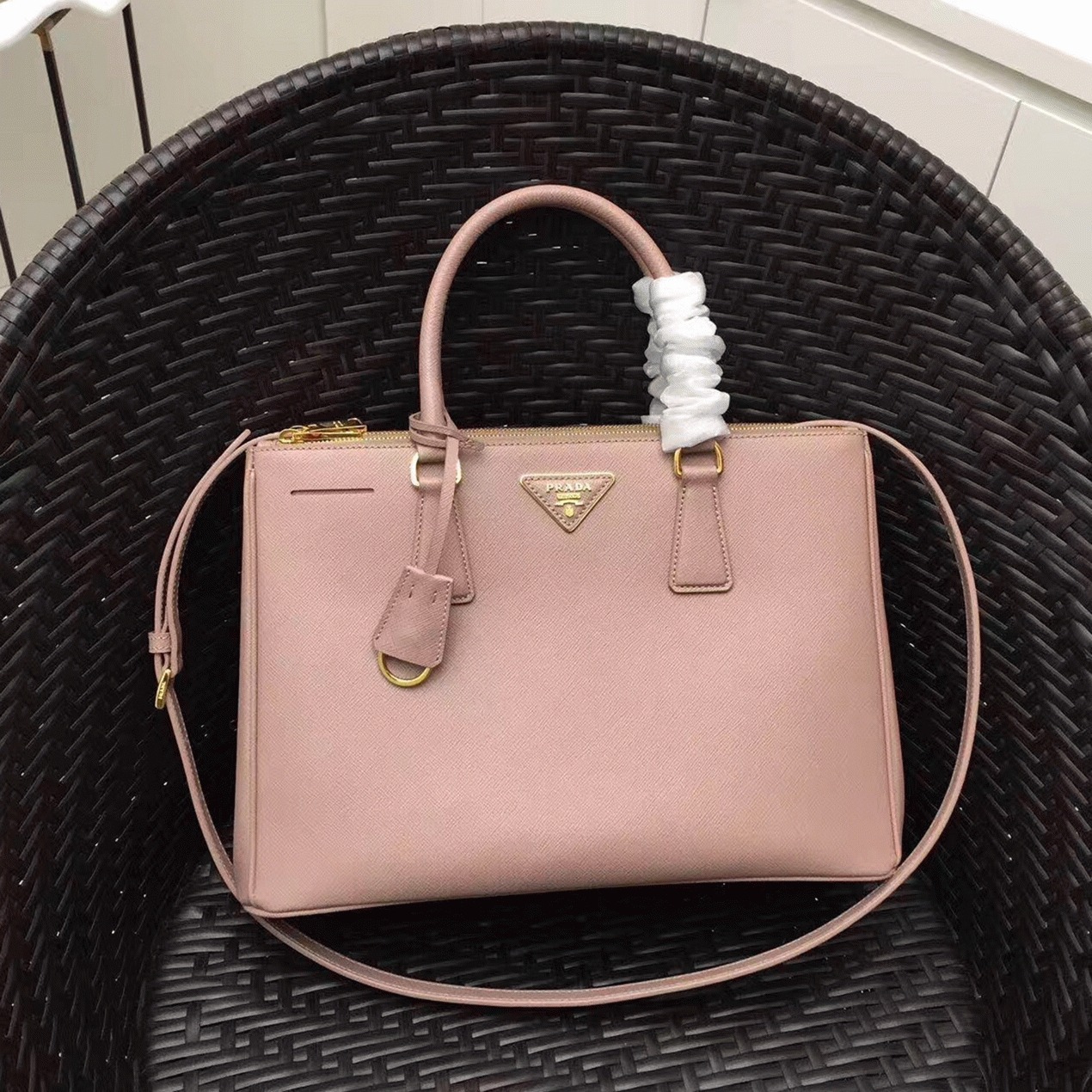 Pink Prada Galleria Large Bag Knockoff angle 2