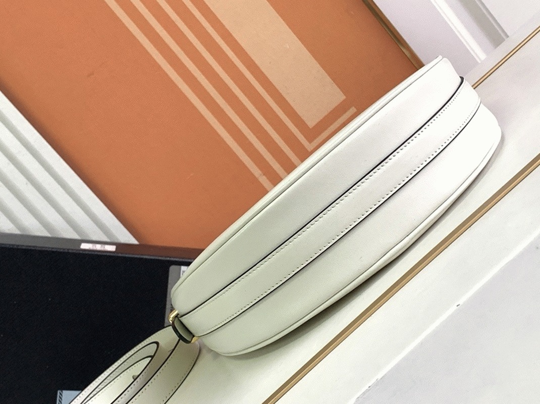 White Prada Arque Shoulder Bag Knockoff angle 2