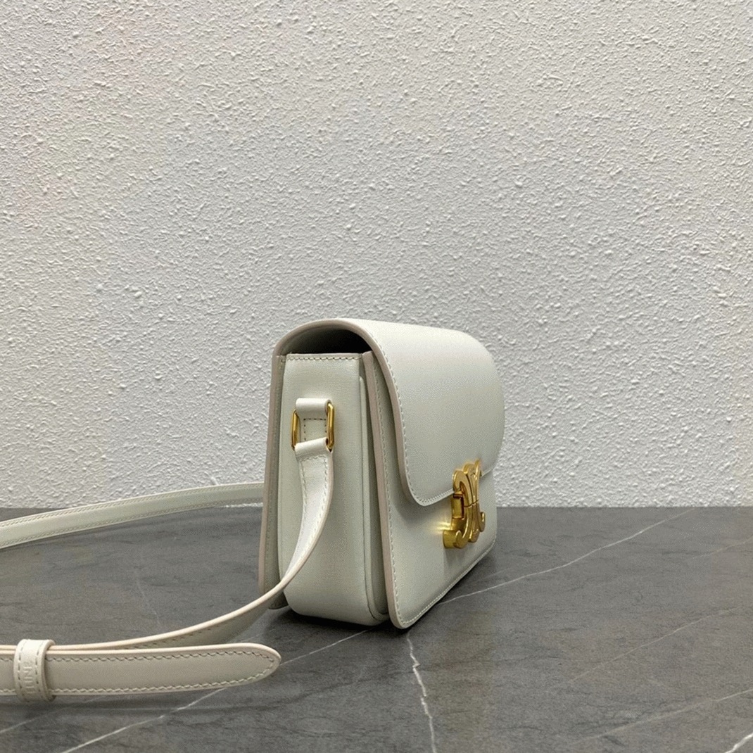 Top Quality Fake Celine Triomphe Teen Bag In White angle 4