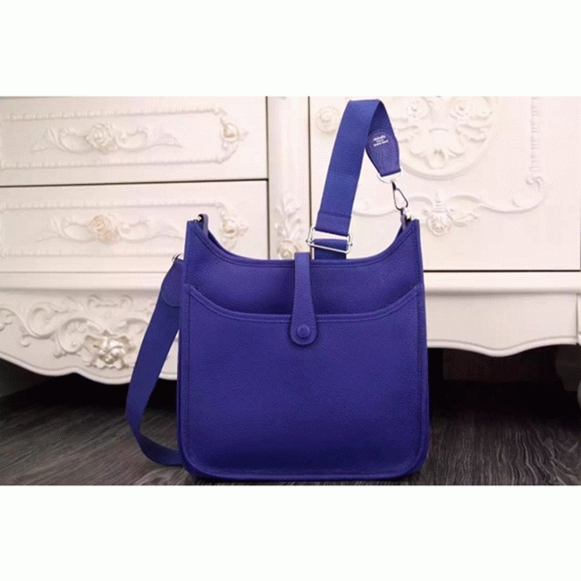 Electric Blue Evelyne III PM Bag Replica AAA Hermes Crossbody angle 4