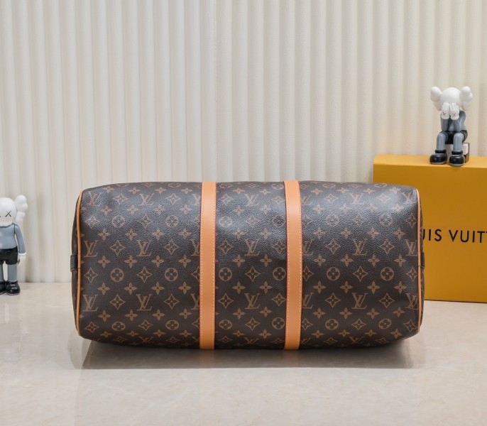 LV Monogram Canvas Keepall Bandouliere 50 With Jacquard Strap angle 4