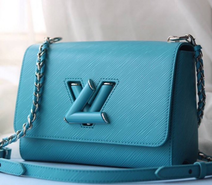 Louis Vuitton Epi Leather Twist MM Bag In Celestial Blue angle 4
