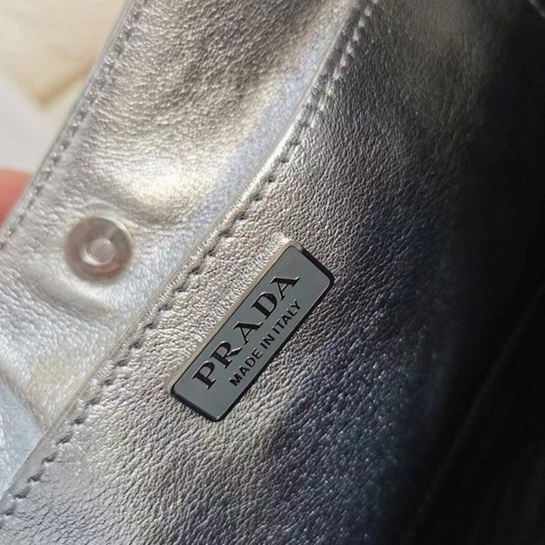 Silver Prada Cleo Small Bag Fake angle 4