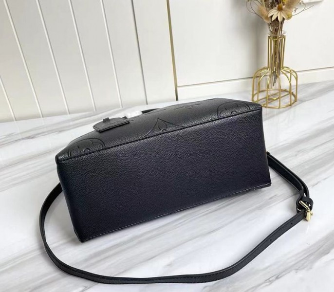 Louis Vuitton Monogram Empreinte Leather Petit Palais Handbag In Black angle 4
