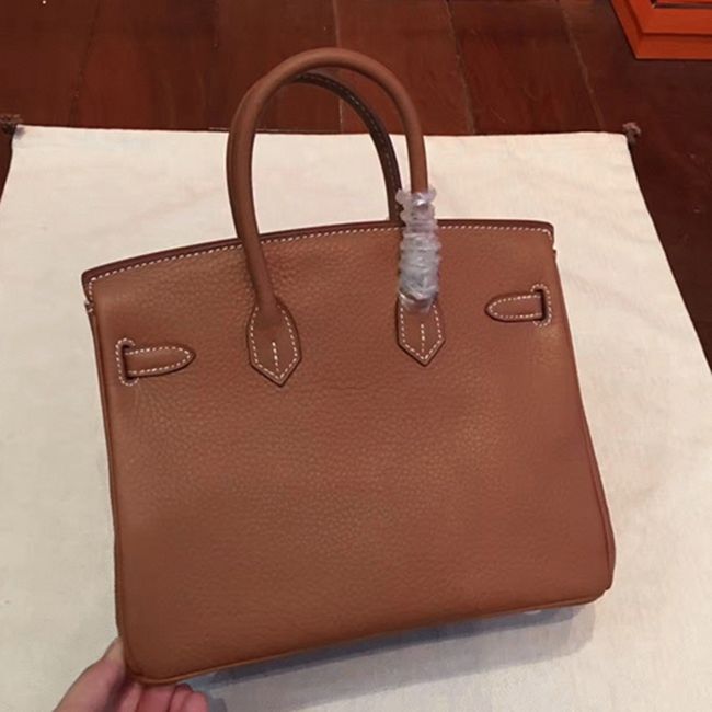 1:1 Premium Brown Hermes Birkin 25cm Fake Bag angle 2