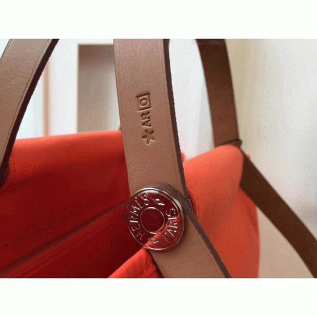 Capucine Canvas Replica Hermes Cabag Elan Chic Canvas Bag angle 5
