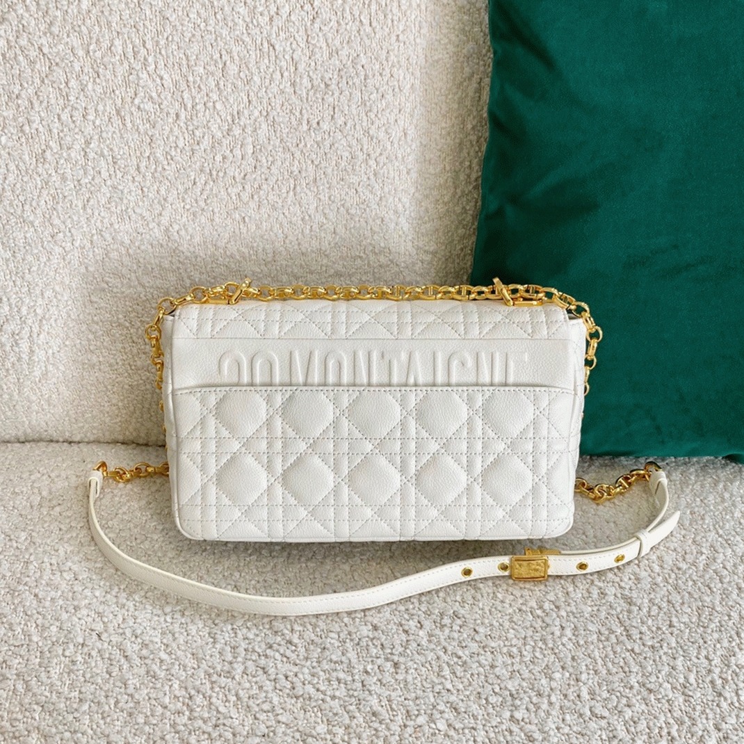 Dior Caro Medium Bag Replica in White angle 5