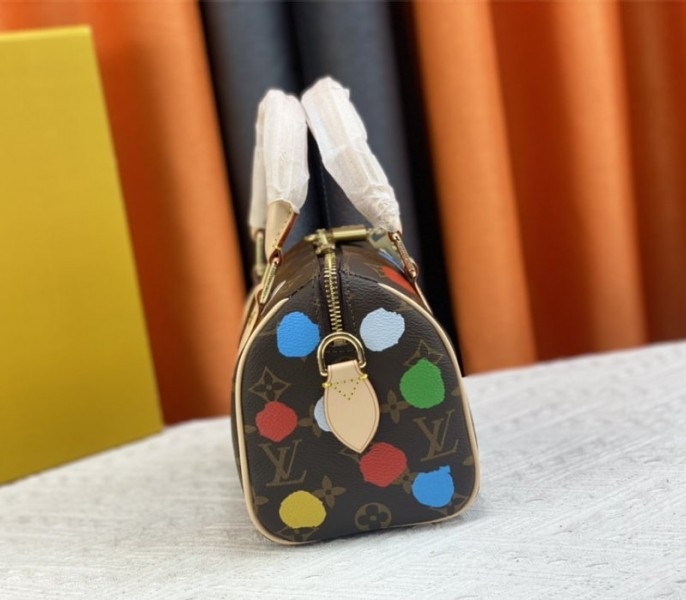 Louis Vuitton X YK Monogram Canvas Speedy 20 Handbag With Textile Strap In Style 2 angle 4