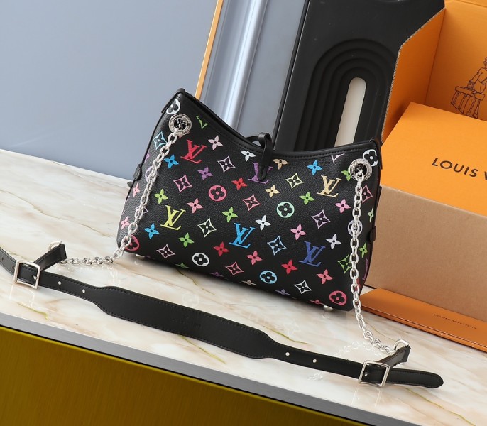 LV X TM Multicolored CarryAll BB In Black angle 2