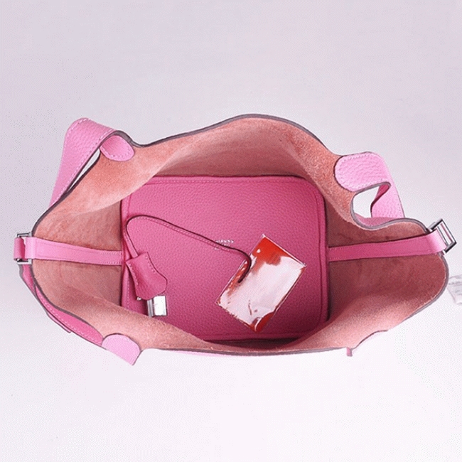 Pink replica designer Hermes Picotin Lock handbag angle 4