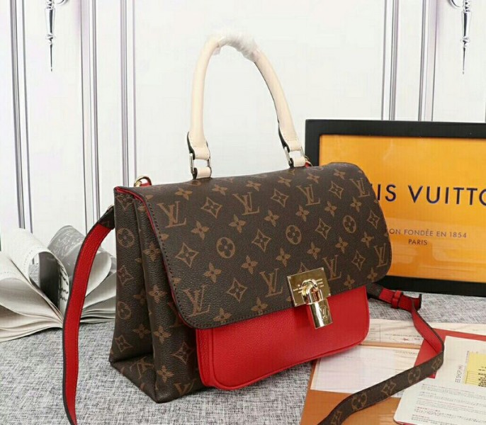 Louis Vuitton Monogram Canvas Marignan Bag In Coquelicot Red angle 2