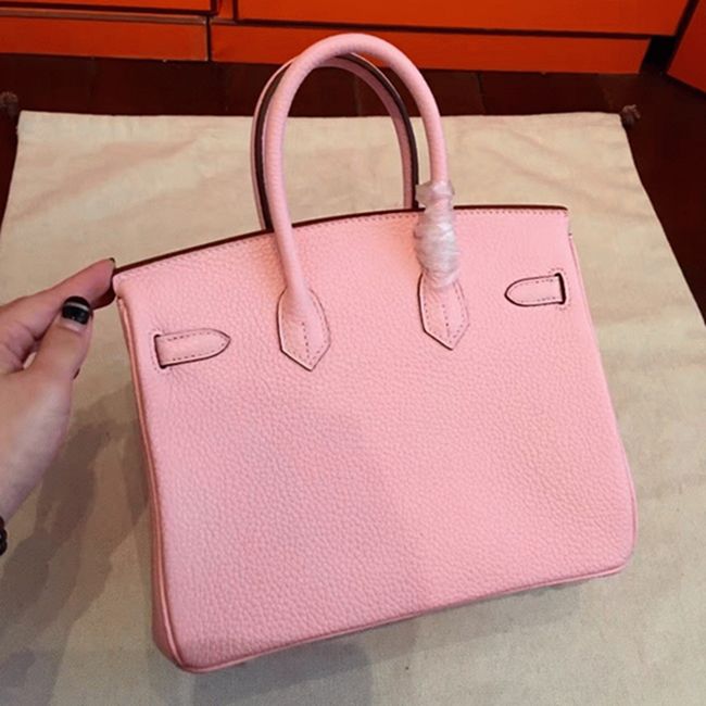 Pink Hermes Birkin 25cm Luxury Designer Knockoff Bag angle 2