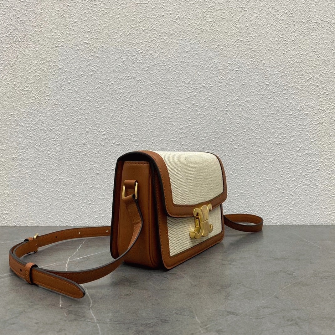 Top Quality Fake Celine Triomphe Teen Bag In Textile angle 2