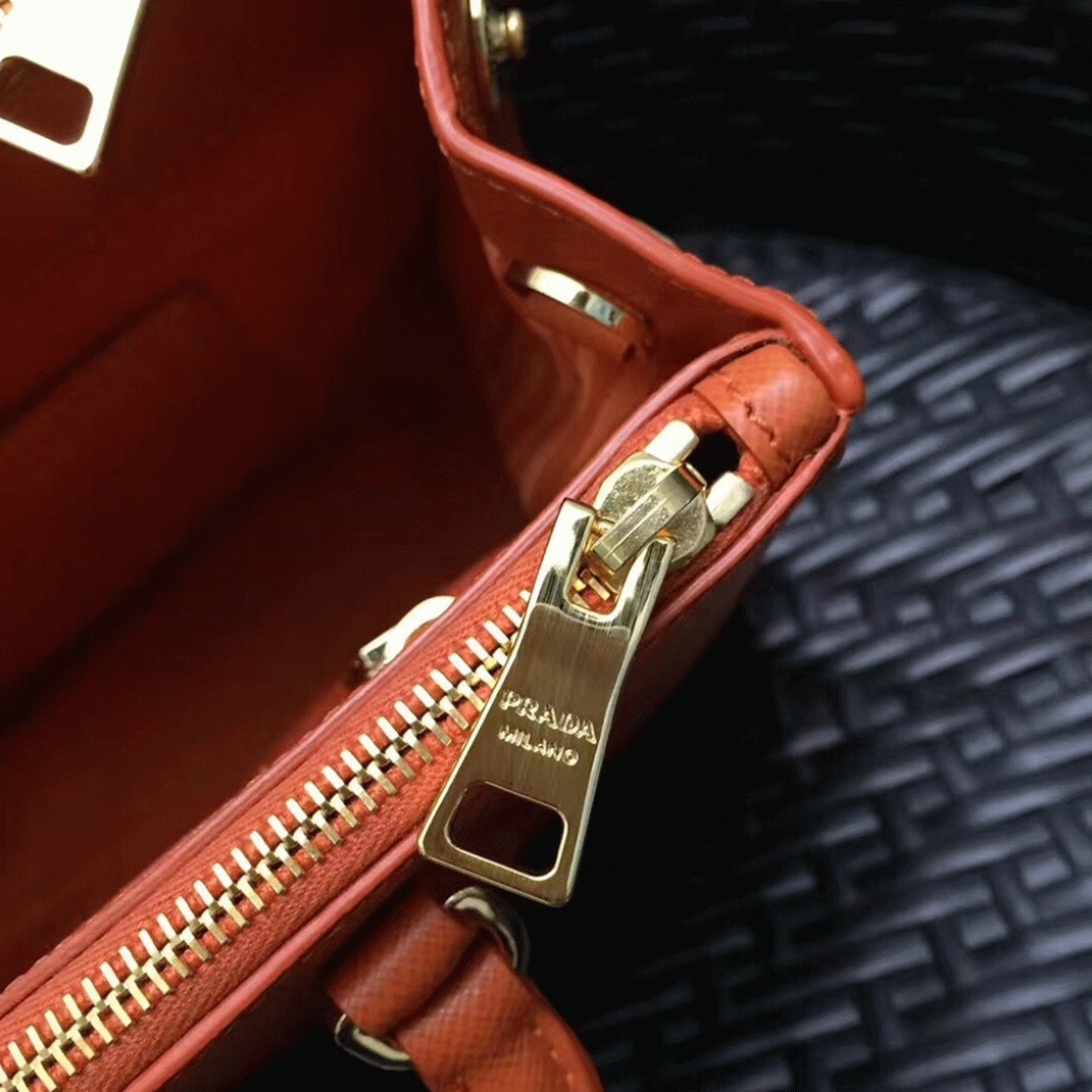 Orange Prada Galleria Medium Bag Knockoff angle 2