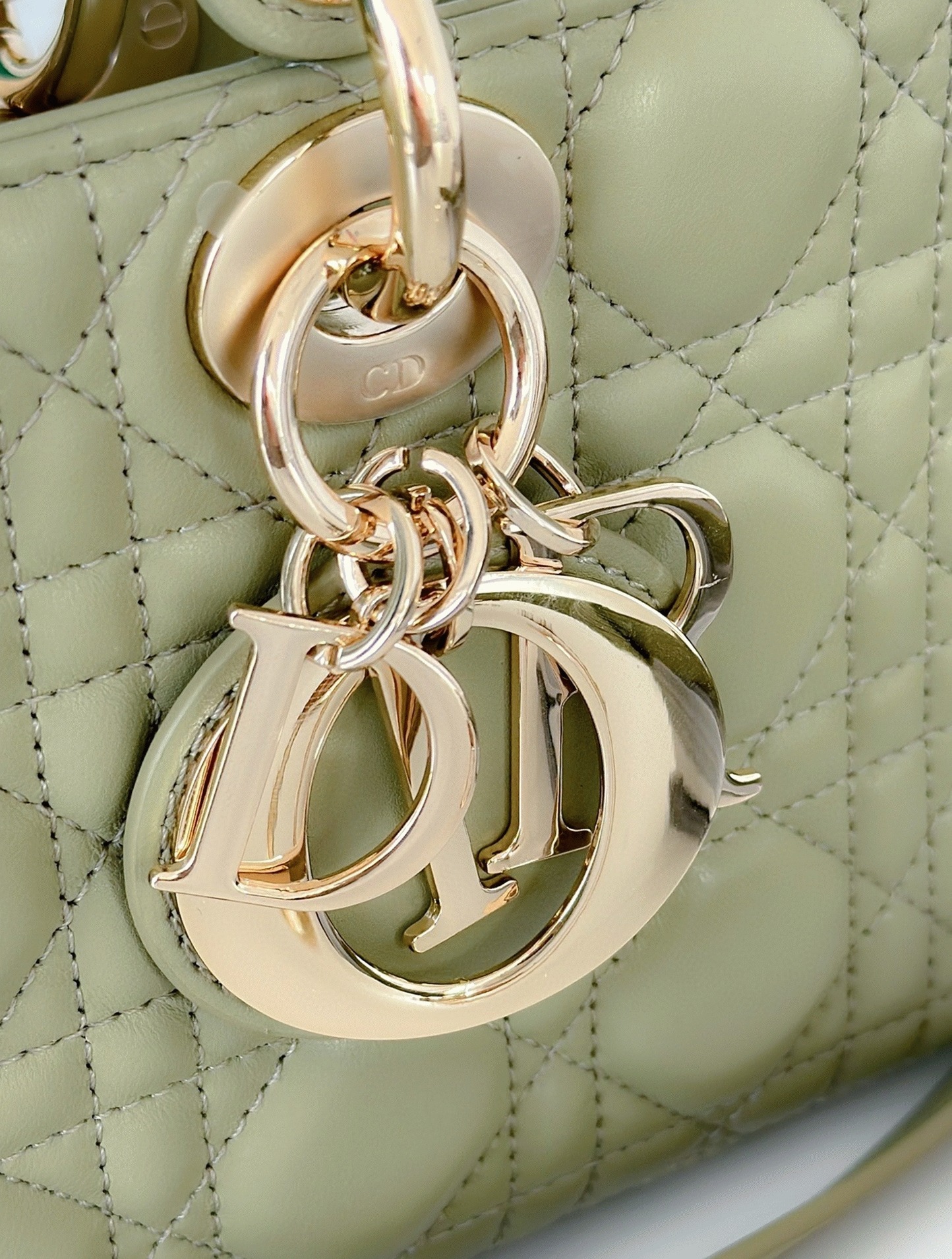 Dior Lady D-Joy Medium Bag Knockoff in Ethereal Green Cannage Lambskin angle 5