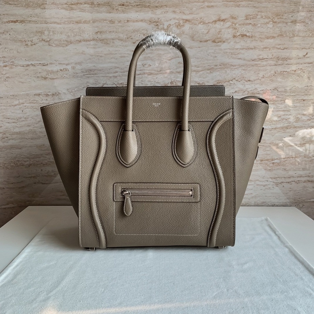 Celine Mini Luggage Tote Bag Knockoff in Souris angle 5