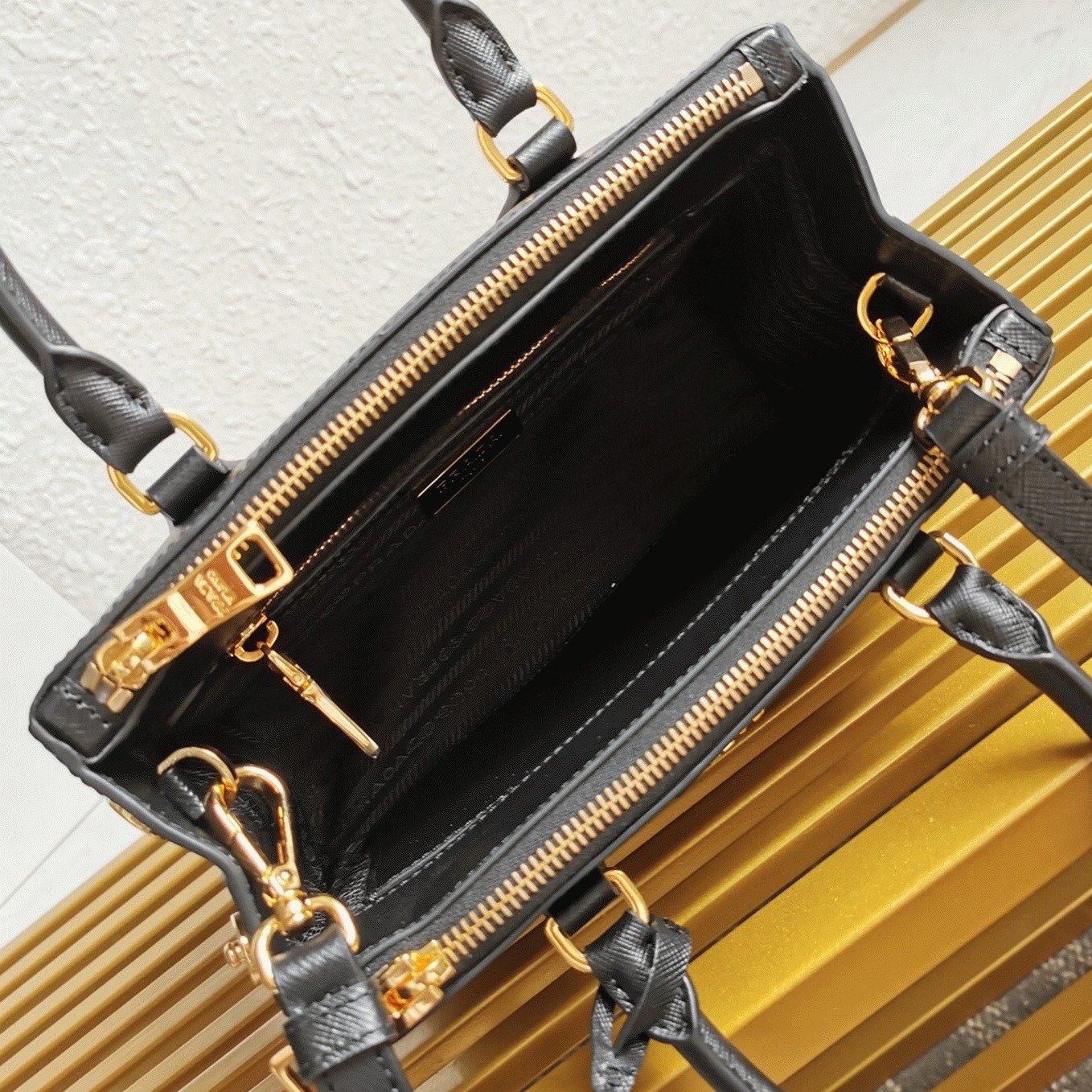 Black Prada Galleria Small Bag Fake angle 3