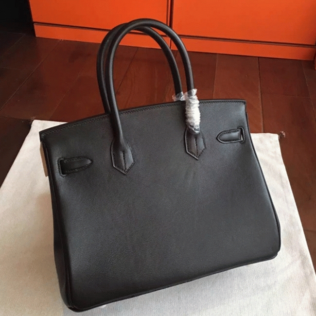 Black Imitation Designer Hermes Birkin 35cm Purse angle 5