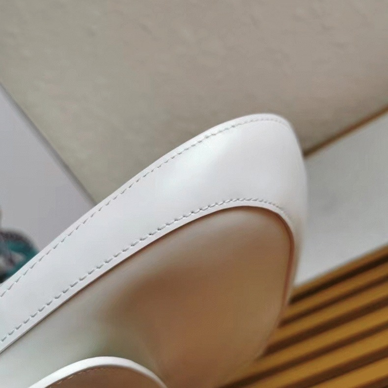 White Prada Cleo Flap Bag Replica angle 3