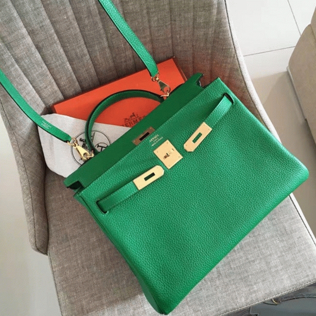 Bamboo Clemence Replica Hermes Kelly Retourne 28cm Handbag angle 4